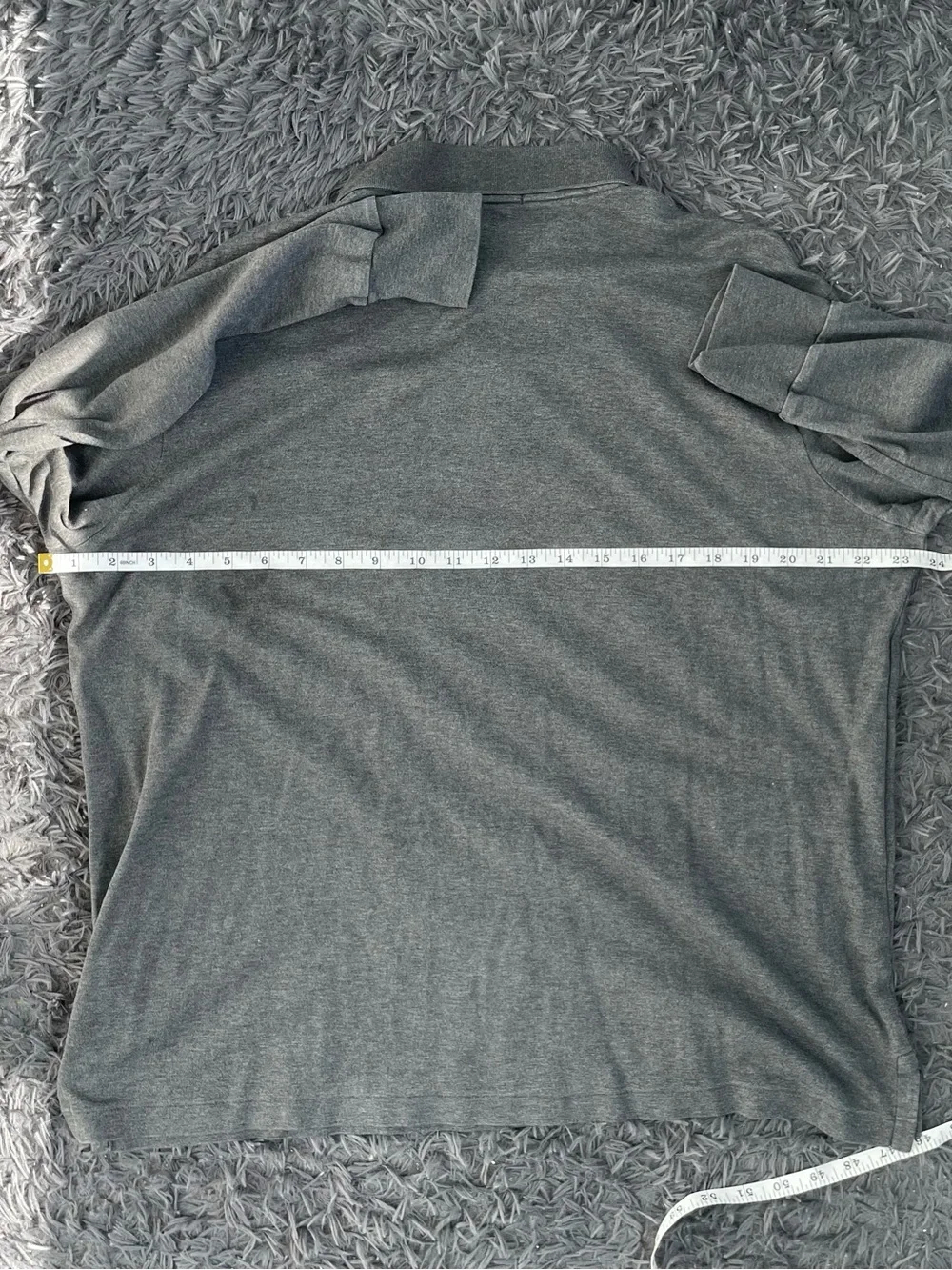 Men Size Large Polo Ralph Lauren Polo Long Sleeve Shirt Collar Classic Fit Gray